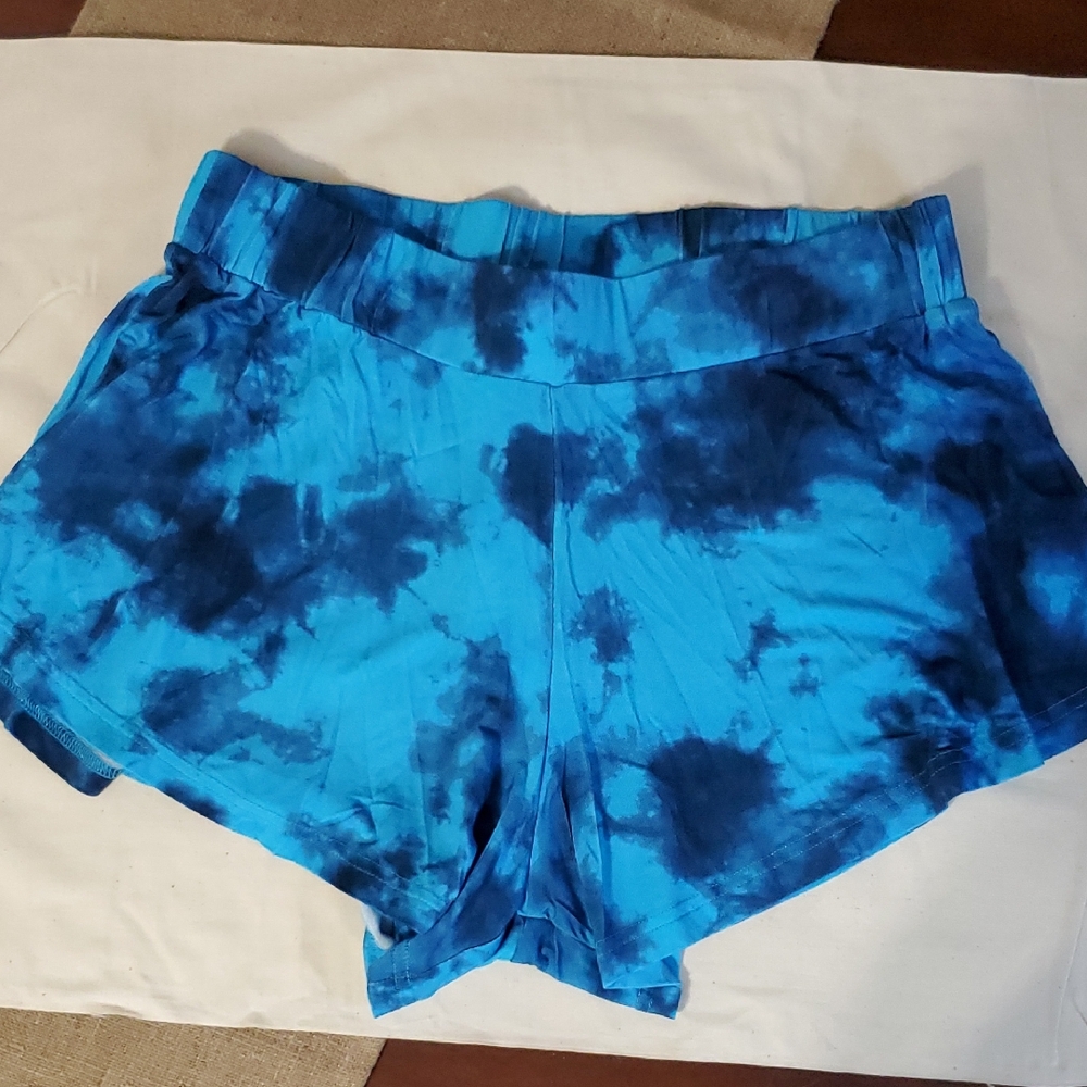Citrus NWT Vibrant Blue Tie-Dye Athletic/Lounge Shorts for Women Size Med